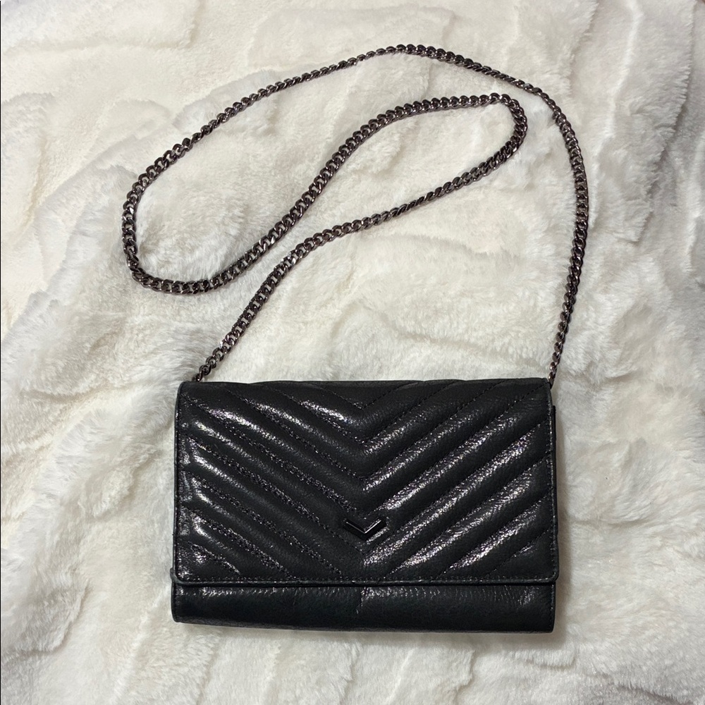 Botkier Black Chevron Quilted W.O.C.